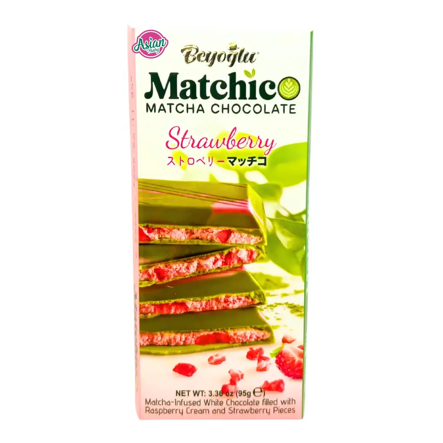 Beyoglu Matchico Matcha Chocolate with Strawberry Pieces - 95g