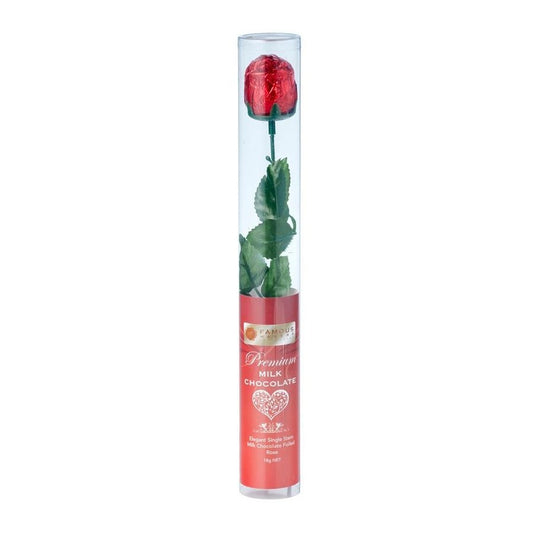 Famous Makers Milk Chocolate Rose Cylinder 18g (single rose)