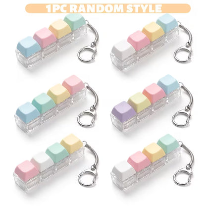 1 Relax Keychain Fidget CLICKER Toy, Keyboard Key Design, Finger Press Keyring, Calming Gadget, Random Color