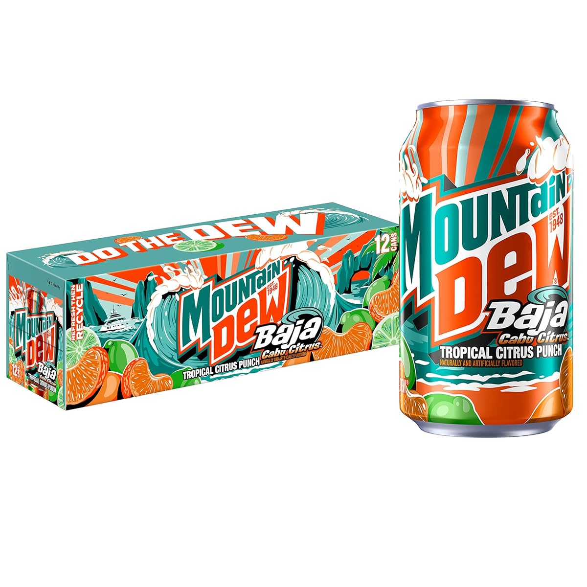Mountain Dew Baja Blast Cabo Citrus Soda Can 355ml