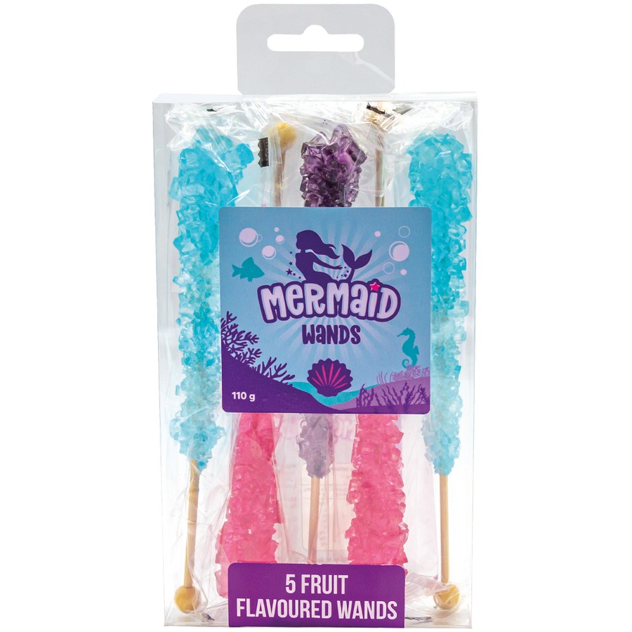 Lolliland Mermaid Wand Crystal Sticks - 110g - 5 Pack