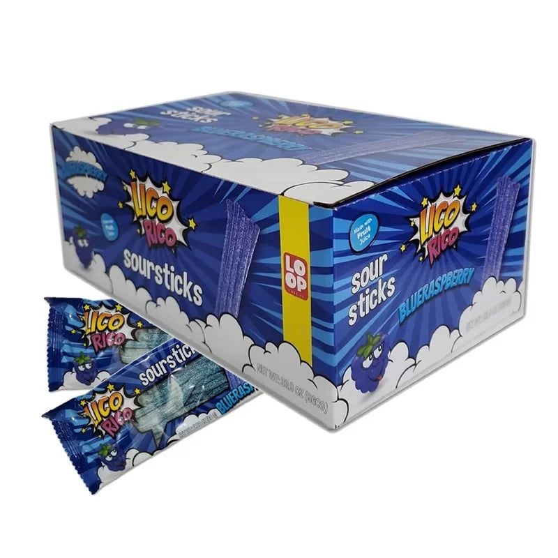 Lico Rico Sour Sticks - Blue Raspberry 80g