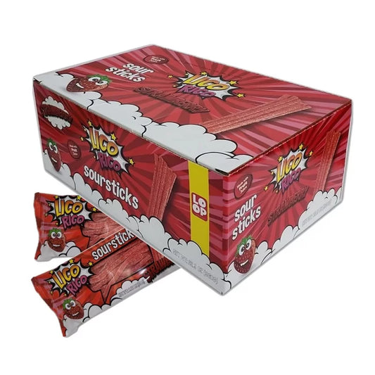 Lico Rico Sour Sticks - Strawberry 80g