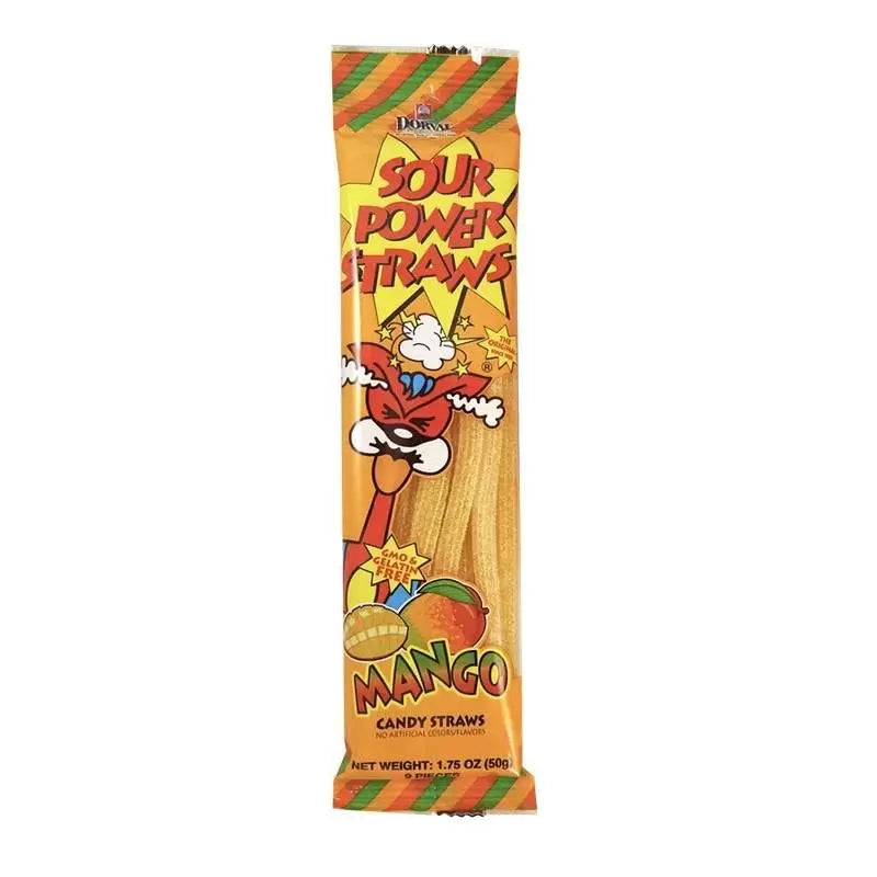 Sour Power Straws Mango 50g