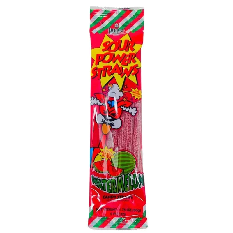 Sour Power Straws Watermelon 50g