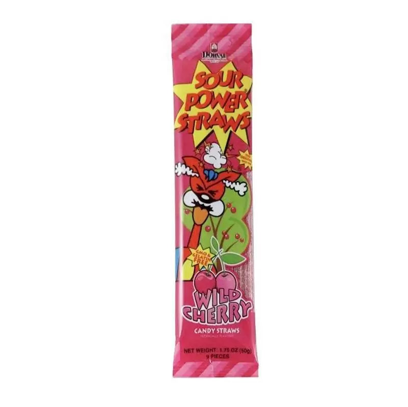 Sour Power Straws Wild Cherry 50g