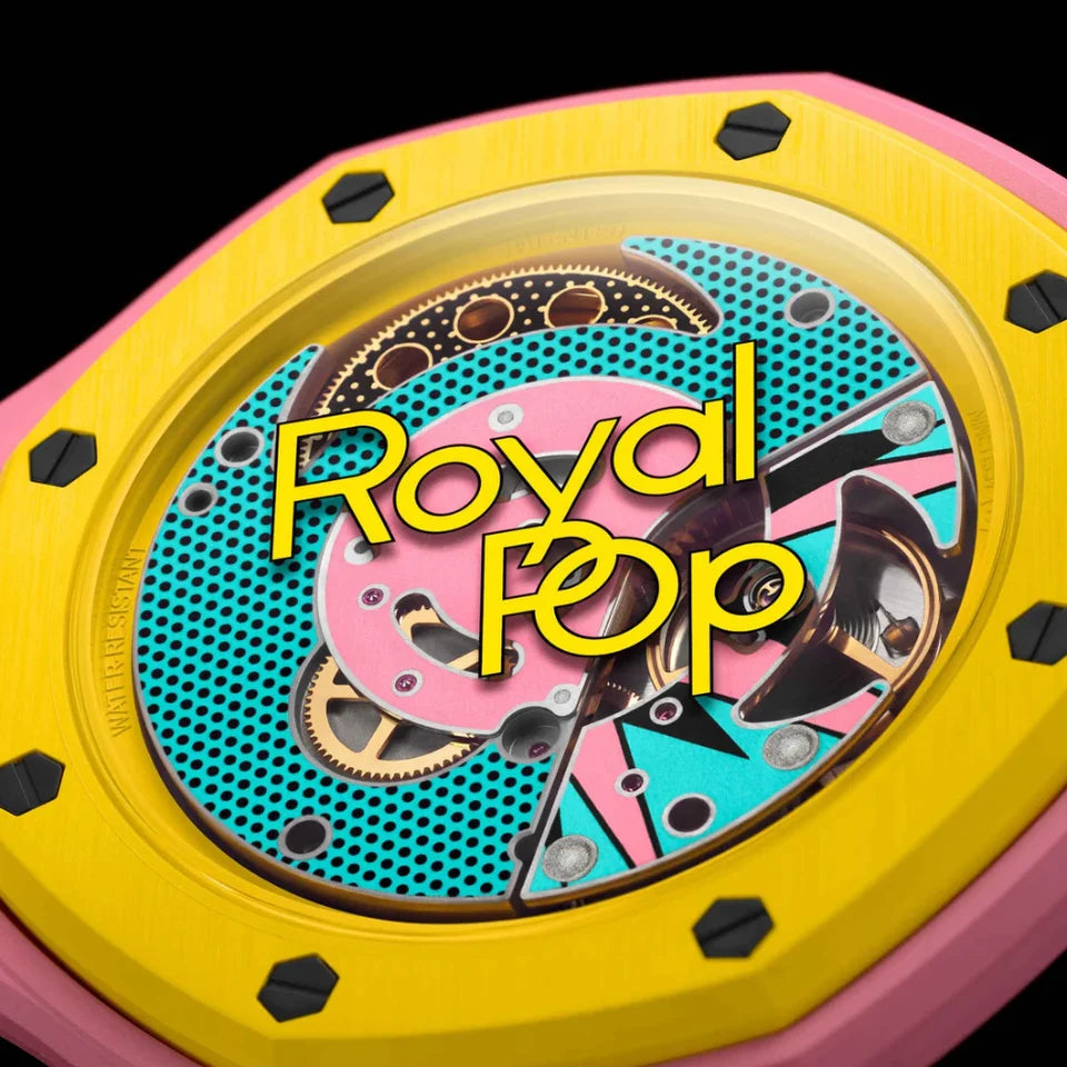 SWATCH X AUDEMARS PIGUET BIOCERAMIC ROYAL POP POCKET WATCH SAVONNETTE OTG PINK
