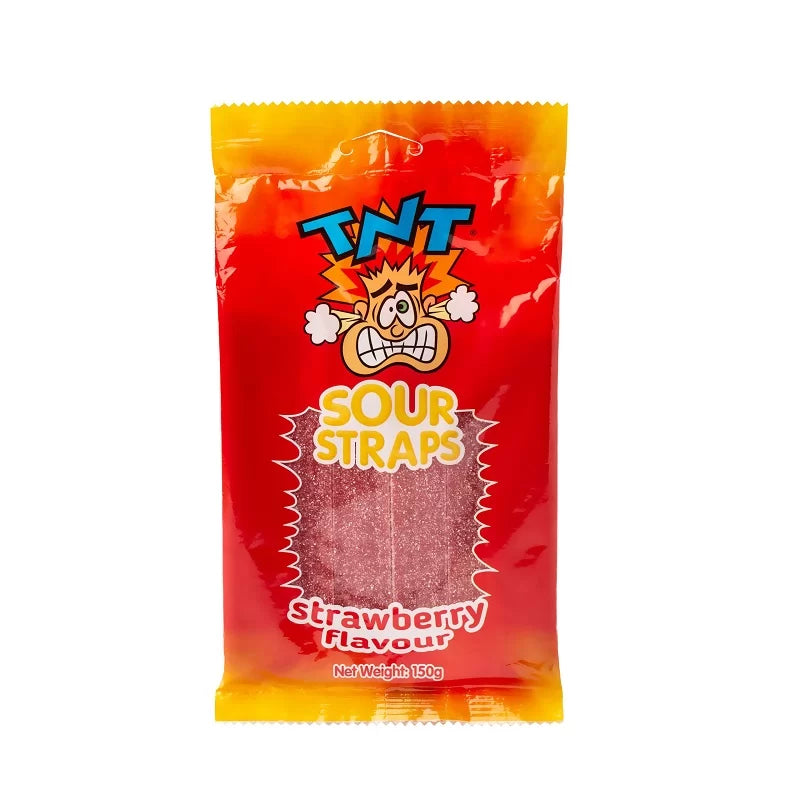 Tnt Sour Straps Strawberry 150g