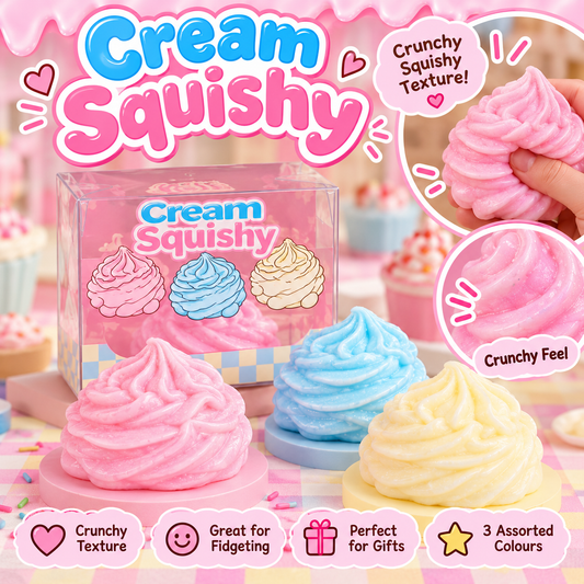Crunchy Cream Squishy Toy – Assorted Colours