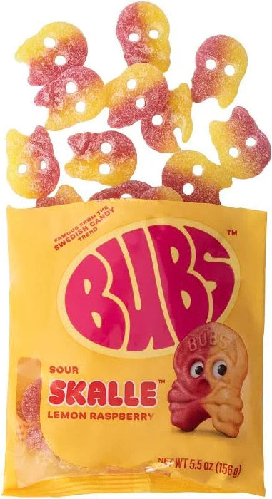 Bubs Sour Skalle Lemon Raspberry - 156g